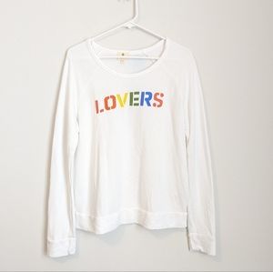 NWOT Sundry white sweatshirt rainbow Lovers size 1 small